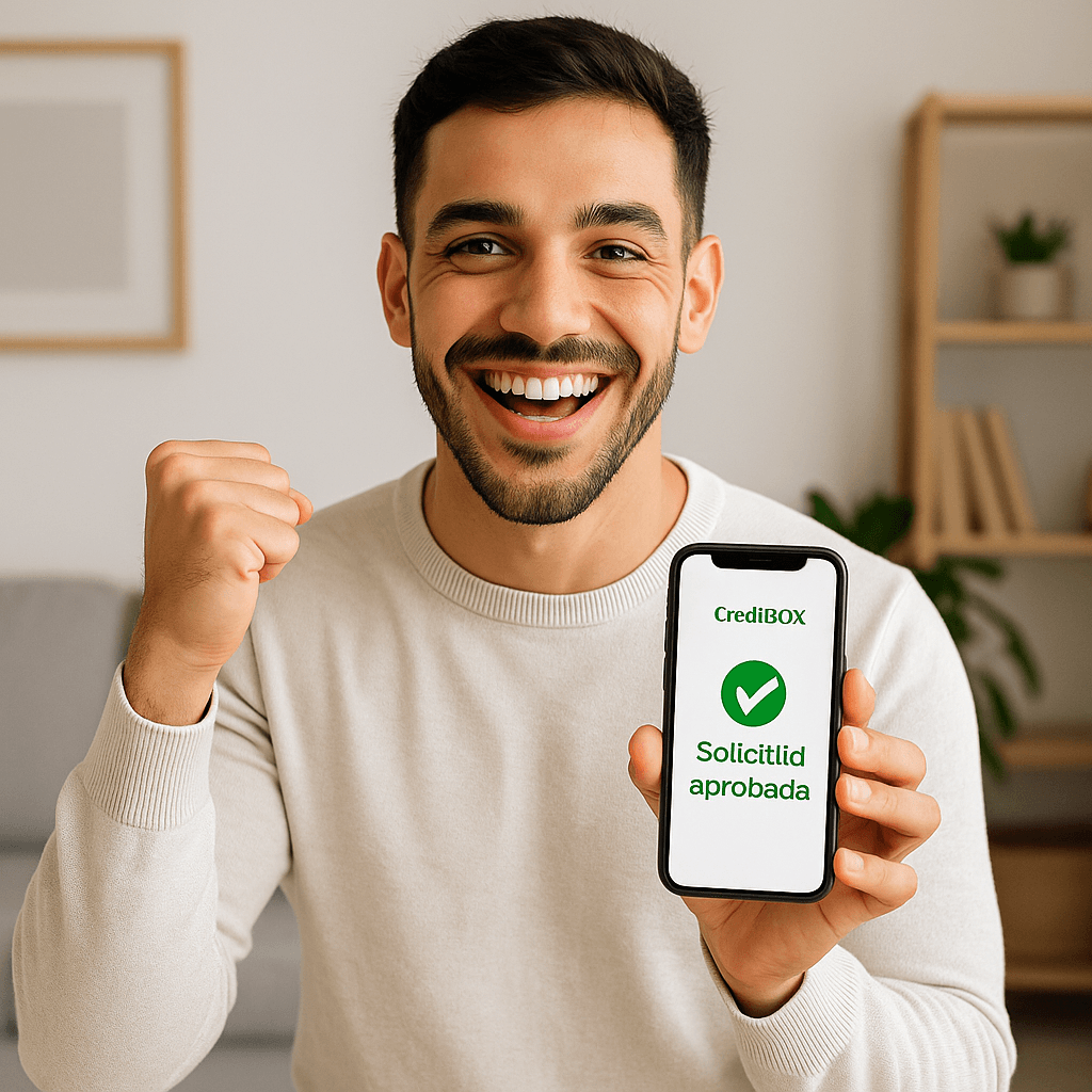 Persona solicitando crédito con CrediBox